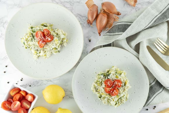 Lauch-Zitronen-Risotto aus dem Dampfgarer.