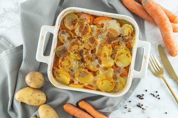 Karotten-Gratin aus dem Dampfgarer.