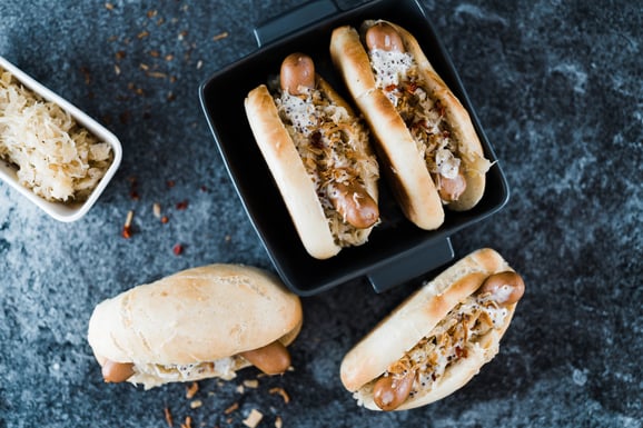 Hot Dog aus dem Dampfgarer.