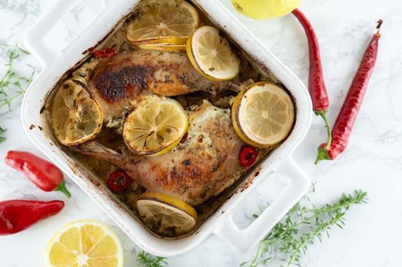 Zitronen-Pouletschenkel aus dem Dampfgarer.