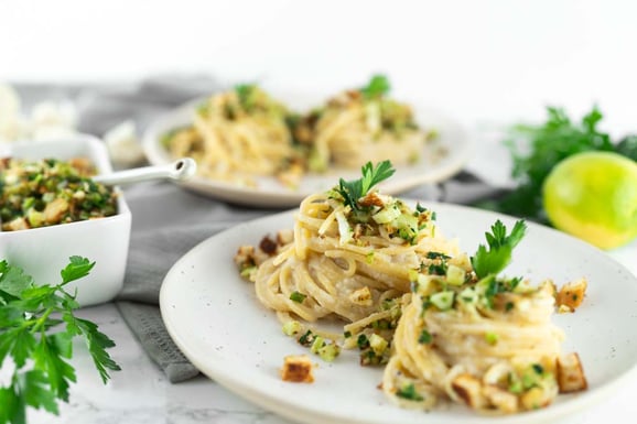 Blumenkohl-Pasta aus dem Dampfgarer.