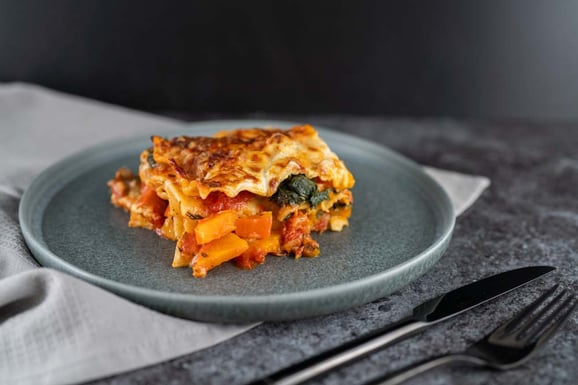 Kürbis-Lasagne aus dem Dampfgarer.