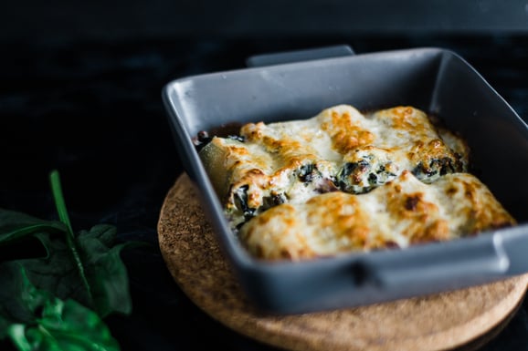 Spinat-Cannelloni aus dem Dampfgarer.