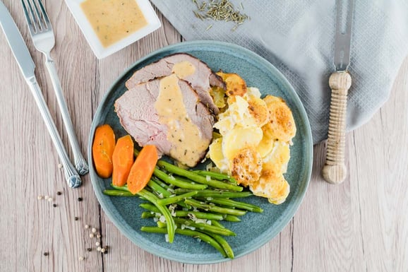 Schweinsbraten aus dem Dampfgarer.