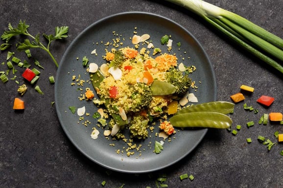 Gemüse-Couscous aus dem Dampfgarer.