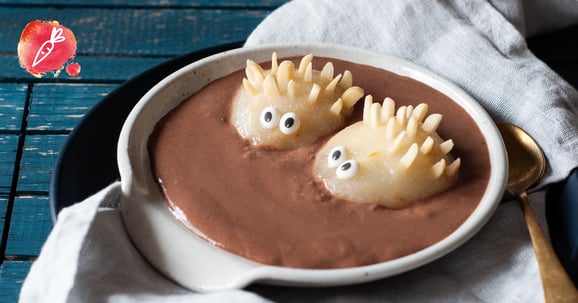 Schokoladencreme mit Birnenigel aus dem Dampfgarer.