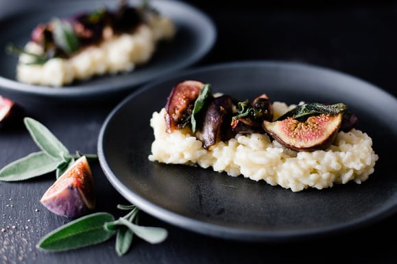 Risotto mit Feigenkompot und Salbei aus dem Dampfgarer.
