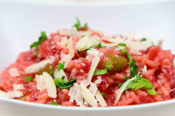 Randen-Risotto aus dem Dampfgarer.