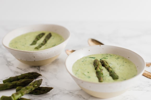 Spargelcremesuppe aus dem Dampfgarer.