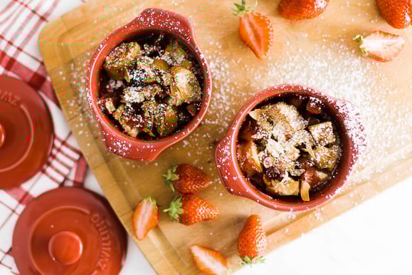 Erdbeer-Brotauflauf aus dem Dampfgarer.