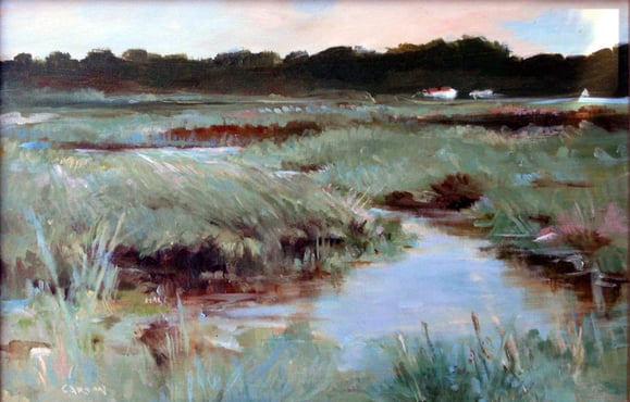 Spring Marsh II: oil on panel