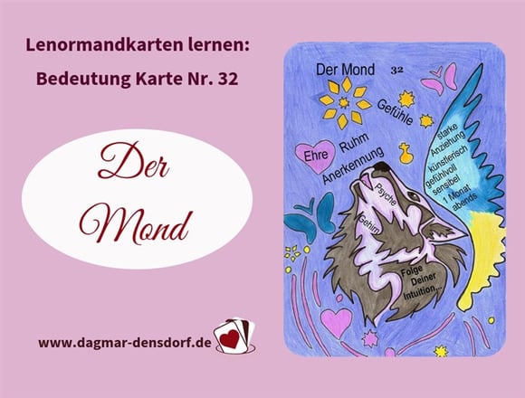 Ankündigung Lernvideo Lenormand Mond Bedeutung