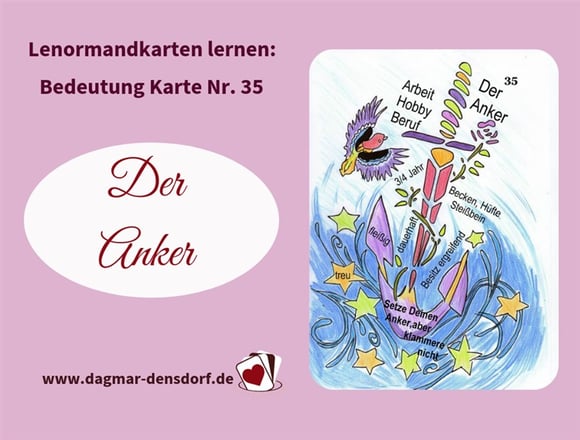 Ankündigung Lernvideo Lenormand Anker Bedeutung