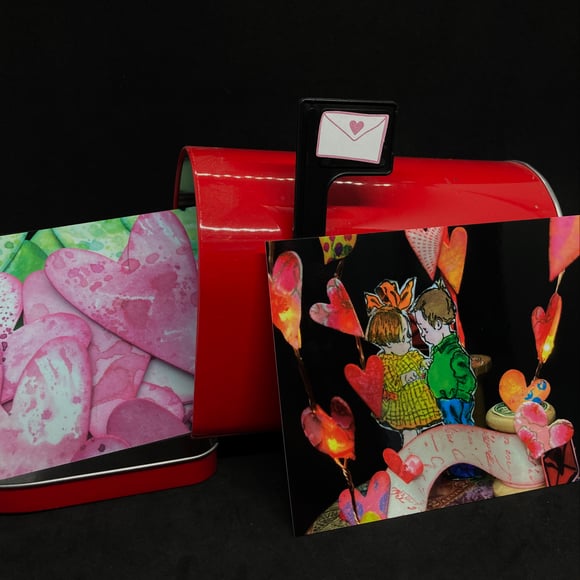 postcard, postcards, Valentine, Galentine, Valentines day, Palentines day, etsyshop, Pinkepinke, love, hearts