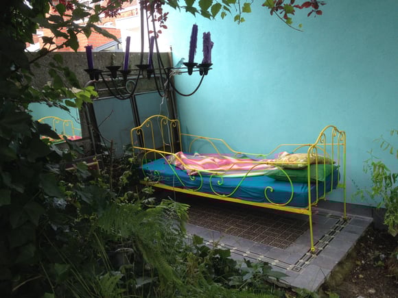 outside bed in my garden