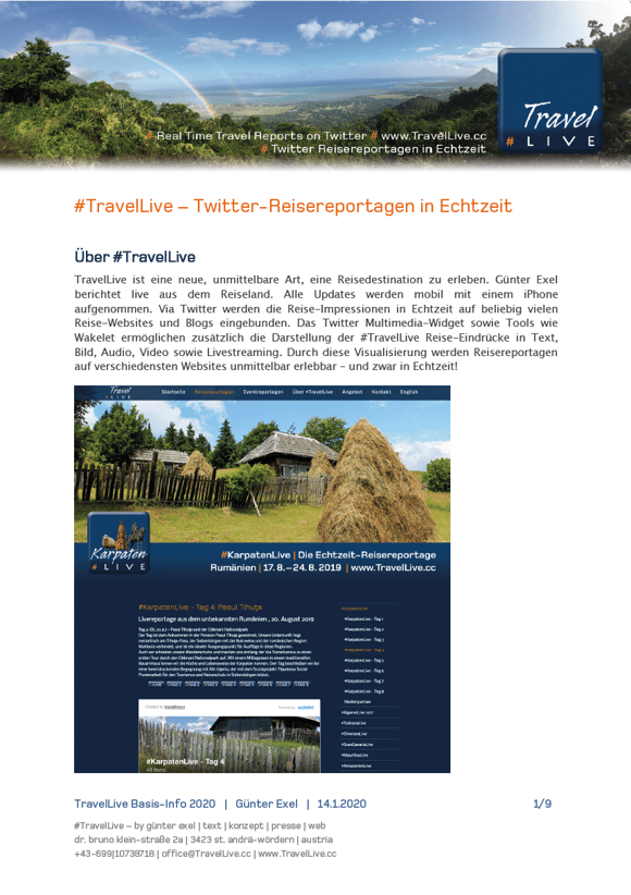 TravelLive Infobroschüre