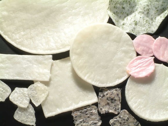 いろいろなおせんべい生地