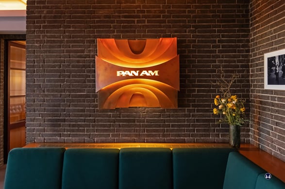 Die Einrichtung der Pan Am Lounge blieb über die Jahrzehnte unverändert - Dank der  Inhaberin Frau Bornemann bis heute.