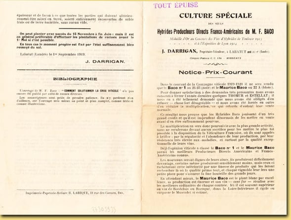 baco, françois, peyrehorade, orthe, landes, aquitaine, dax, adour, belus, labatut, greffe, greffon, phylloxera, armagnac, vignoble, instituteur, hybride, hybridation, viticulture, hudson