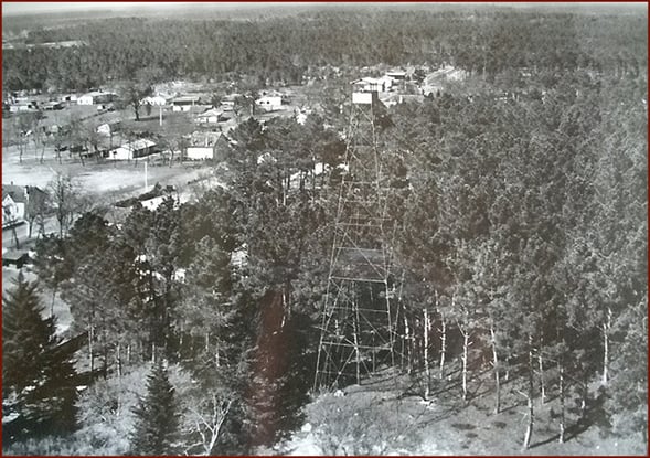 À proximité de Pissos, le mirador surplombe la forêt , 1957 -Ph. Collection M & L. NICOLET