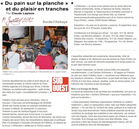 orthe, sorde, abbaye, grange aux dimes, pain, farine, blé, moulin, meule