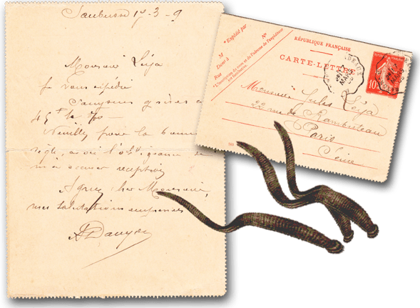 Un habitant de la Barthe envoie des "sangsues à 45 F le mille" à un pharmacien parisien, en 1909