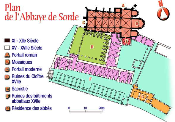 orthe, Sorde, abbaye, peyrehorade, landes, aquitaine, hastingues, gave, adour, barthes, saumon, mazetti, mosaique, plouvier, baro, arthous, lavoir, cryptoportique, dortignacq, pelerin, compostelle