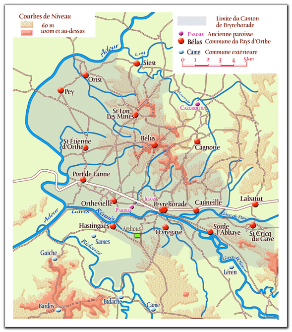 orthe landes peyrehorade aquitaine sorde hastingues cagnotte gave adour saumon chalosse abbaye