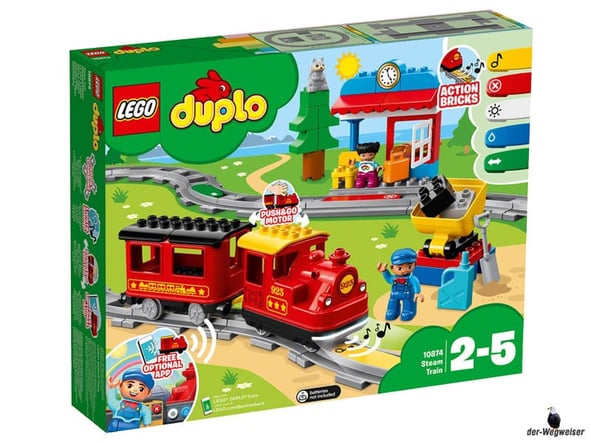Bei der Bestellung im Onlineshop der-Wegweiser erhalten Sie das Lego Duplo Paket 10874 "Dampfeisenbahn".