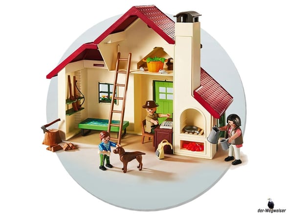 Die Besonderheit im Playmobil Paket 6811 ist eine Schaukel an einem Baum damit das Kind schaukeln kann.