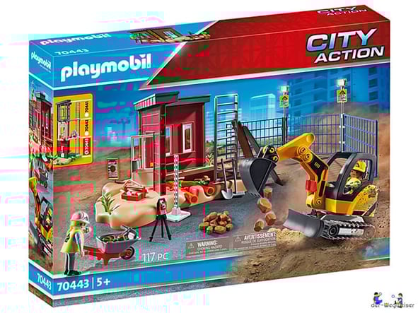 Bei der Bestellung im Onlineshop der-Wegweiser erhalten Sie das Playmobil Paket 70443 "Minibagger mit Bauteil".