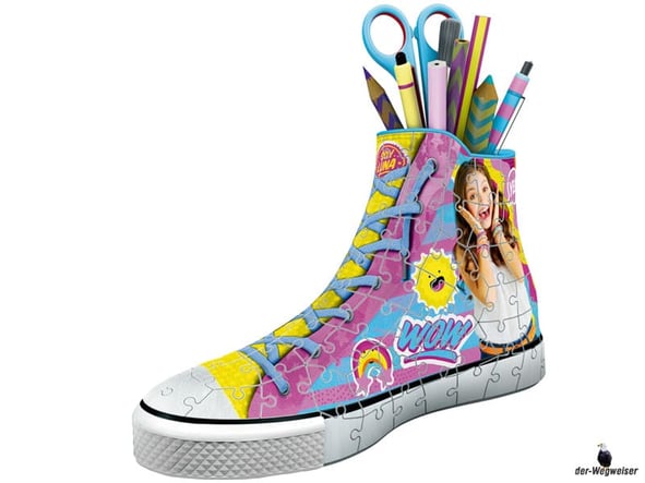 Im Paket Ravensburger Puzzle sind 108 Kunststoff-Puzzleteile mit einer Schritt-für-Schritt Anleitung enthalten.