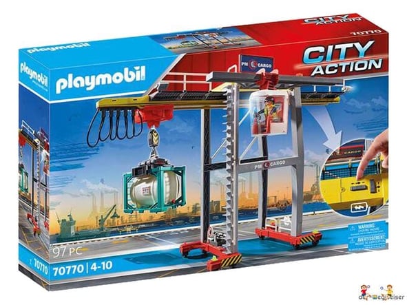 Bei der Bestellung im Onlineshop der-Wegweiser erhalten Sie das Playmobil Paket 70770 "Portalkran mit Container".