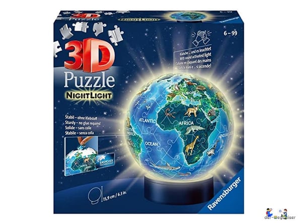 Bei der Bestellung im Onlineshop der-Wegweiser erhalten Sie das Ravensburger Paket 11844 Nachtlicht Puzzle-Ball Erde bei Nacht.