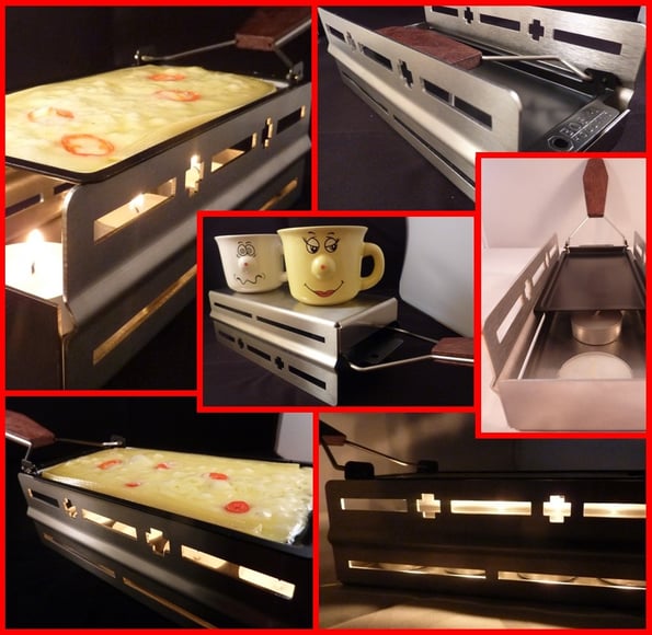 Kerzen-Raclette, Kerzen Raclette, Raclette, Raclette mit Teelichter, Raclette mit Rechaudkerzen