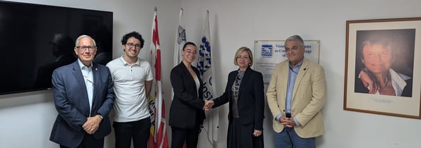 L-R: Pro-Rector Prof Joseph M Cacciottolo, Mr Jake Bonello, Antonella Vassallo, Ms Perla Galatolo, Prof Louis F Cassar