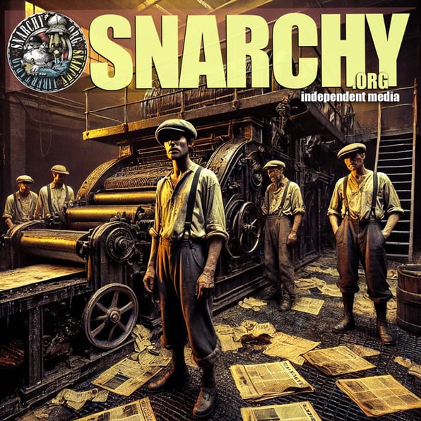 Snarchy independent media - logo and brand graphic (vintage newspaper printing press) #snarchy