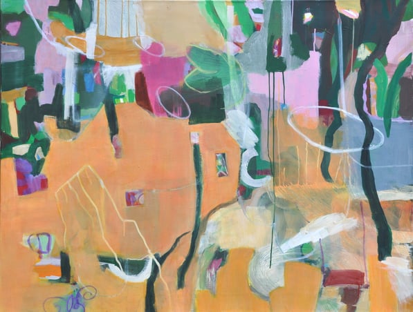 Georgettes Garten Mischtechnik auf Leinwand 100x130cm