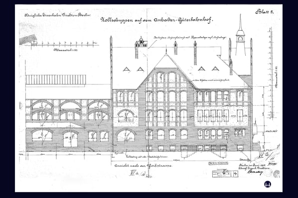 Zollpackhof der Anhalter Bahn an der Ecke Möckern- und Yorckstraße.
