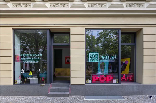  Die temporäre Galerie in der Potsdamer Straße 91. Hier können Künstler auf 160 qm ihre Werke ausstellen.