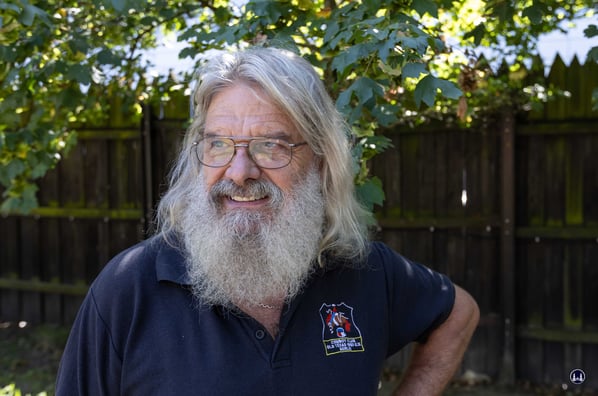 Führte uns drei durch die Westernstadt und deren Historie: Ralf Keber (Vereinsname: Jack Hunter), 1. Vorsitzender des "Cowboy Club Old Texas Berlin 1950 e. V.