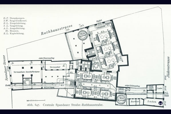 Berlin und seine Bauten". Grundriss der "Elektrizitätsstation Spandauer Straße"