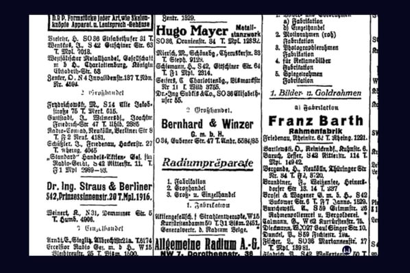 "Radio-Conrad" im Berliner Adressbuch von 1930. Hier mit der Adresse "Berliner Straße 8". Die Berliner Straße ist heute der erste Teil (vom Hermannplatz ausgehend) der Neuköllner Karl-Marx-Straße.