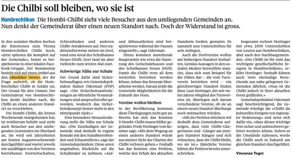 Bericht im ZO vom 27. August 2024 (Screenshot: ZO)