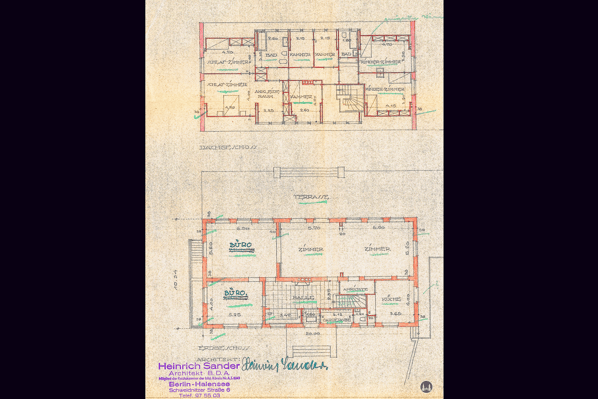 Lortzingclub in Berlin - Lichtenrade. Grundriss der tatsächlichen Bauausführung.