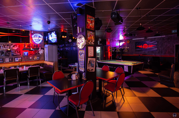 Das Flame-Diner in Berlin-Marienfelde. Der Billiard-Tisch.