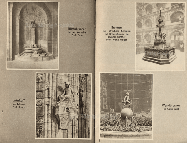 Wertheim Leipziger Platz Berlin. Brunnen und Skulpturen.