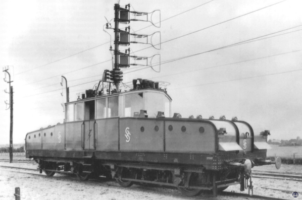 Die Königliche Militär-Eisenbahn. Versuchslok von Siemens auf der Militärbahn. 