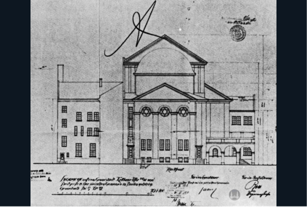 Fassadenriss Rückansicht.