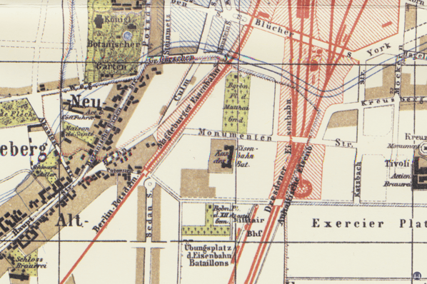 Die Königliche Militär-Eisenbahn. Karte des Militärbahnhofs Schöneberg.